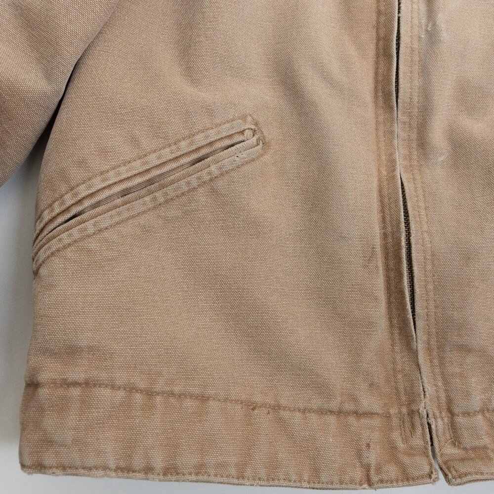 Vintage Carhartt Jacket Detroit Blanket Canvas Lined Workwear WJ097 Camel Brown - Picture 6 of 12